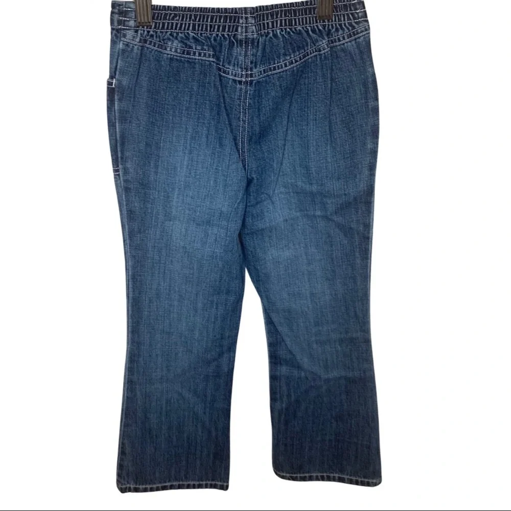 NWT GYMBOREE “Whale Watching” Girls Lace Up Embroidered Jeans Denim Size 7